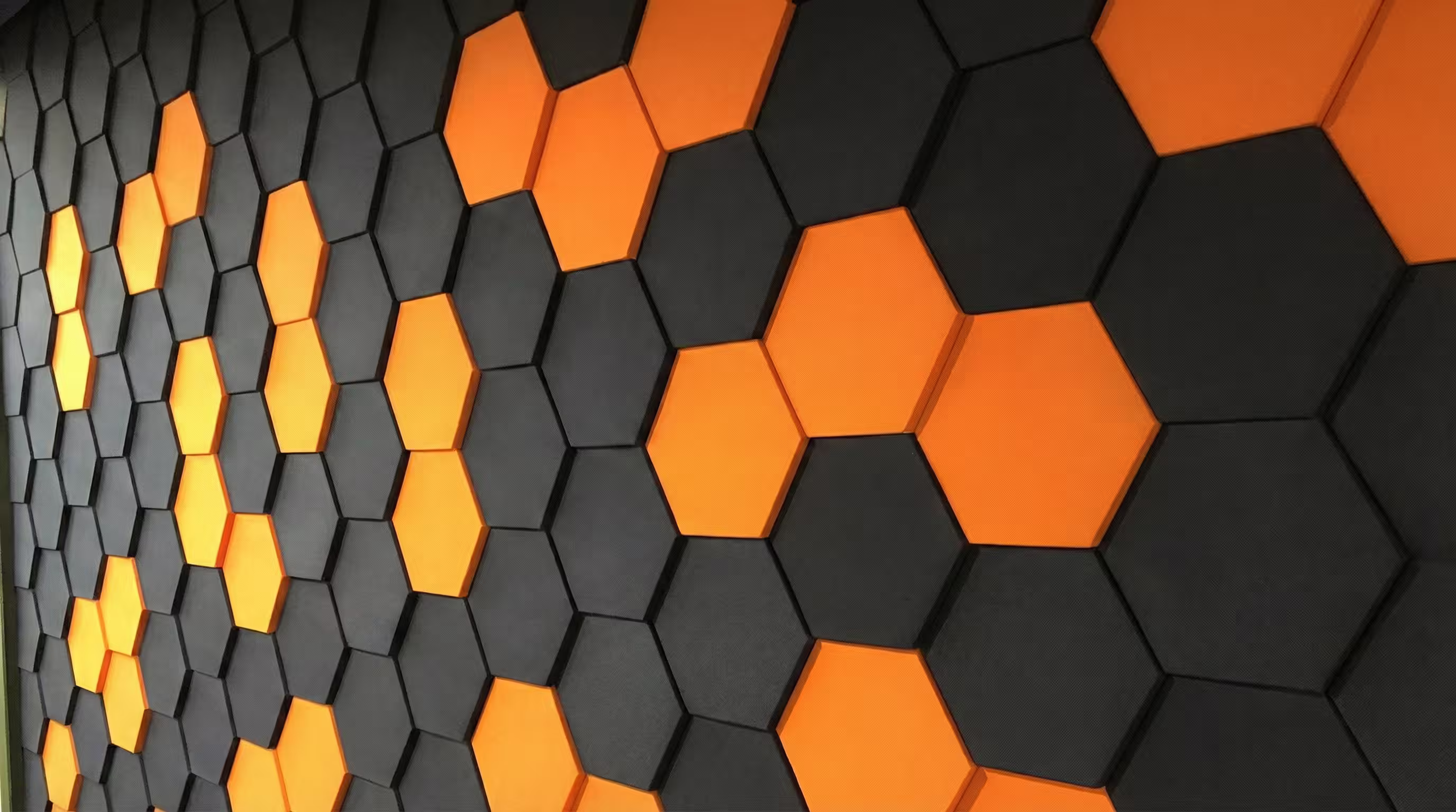 3D acoustic fabric panel wall application — a special acoustic arrangement solution that helps reduce echo and increase sound quality with a three-dimensional design