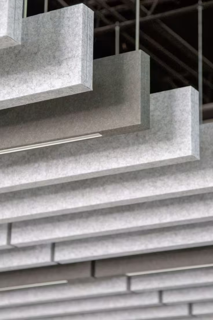Baffle ceiling acoustic fabric panel
