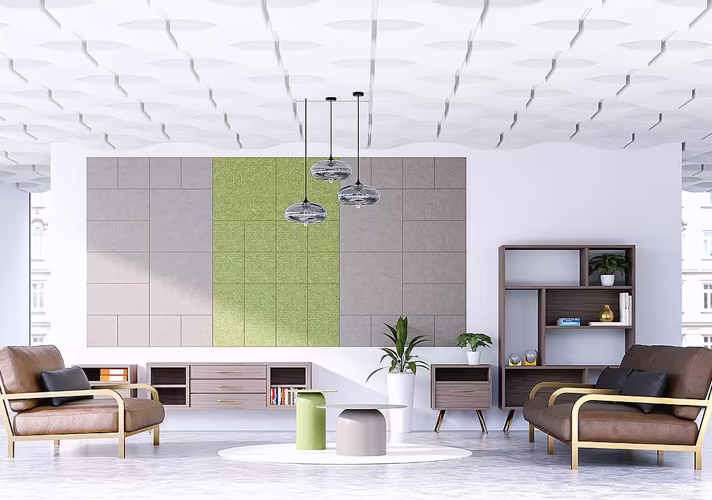 Flat acoustic wood panel close-up — texture detail and decorative, minimal appearance