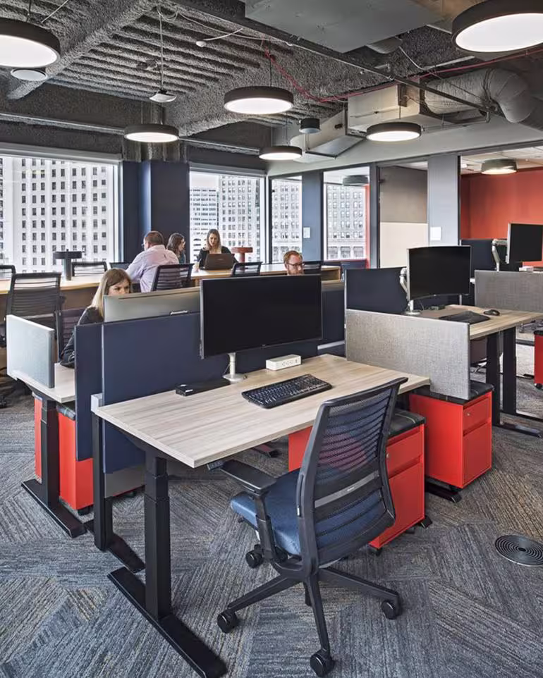 Acoustic fabric desk divider — creating an isolated workspace with a desktop divider