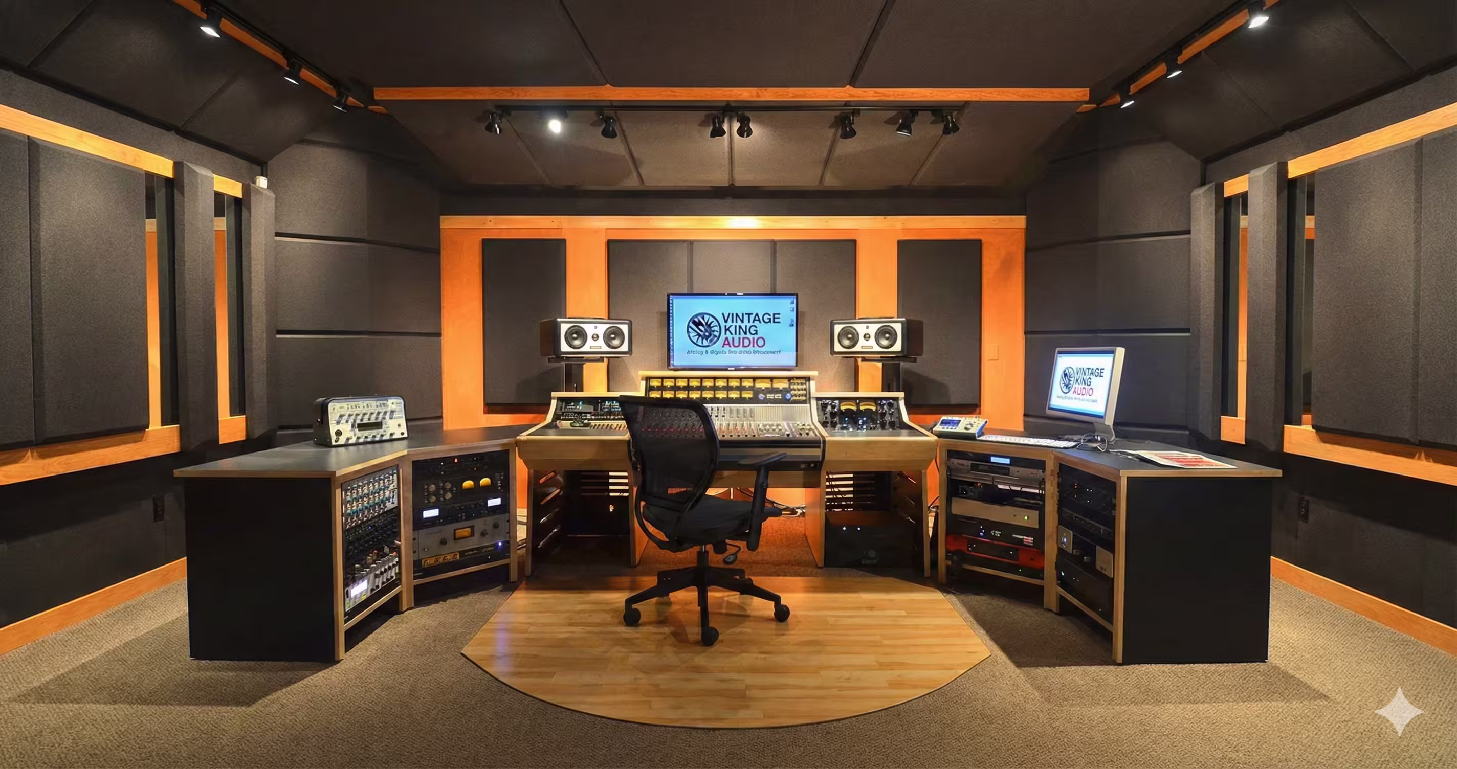Studio acoustics application — reverberation control, external noise reduction, and a professional recording environment